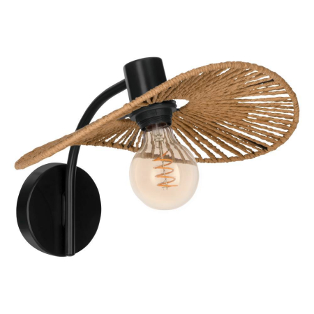 Moderne - Aplica EGLO Siruela 31964 E27 1X42W 220-240V,50/60Hz L 365mm x H 250mm otel negru hartie natur IP20