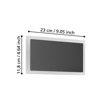Aplica EGLO Talamello 1 901189 LED 12W 3000K 1500lm 220-240V,50/60Hz L 230mm x H 120mm otel negru plastic satin IP20 [2]