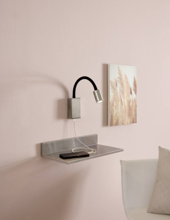 Aplica EGLO Tazzoli 96567 LED 3,8W 3000K 320lm 220-240V,50/60Hz L 65mm x H 300mm plastic/otel negru/nichel satinat  IP20 [3]