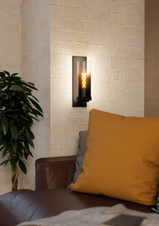 Aplica EGLO Toothill 44003 E27 1X40W 220-240V,50/60Hz L 110mm x H 360mm otel negru sticla vaporizata negru transparent IP20 [2]