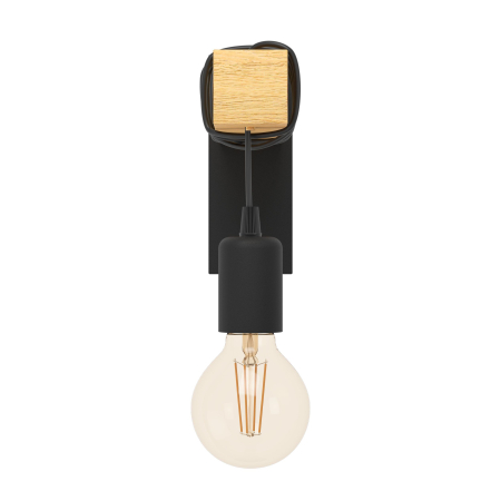 Aplica EGLO Townshend 32917 E27 1X10W 220-240V,50/60Hz L 65mm x H 215mm otel/lemn negru/maro  IP20 [2]