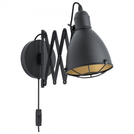 EGLO INTERIOR - Aplica Eglo Treburley, negru mat, 1xE27, L.65 cm, 43184