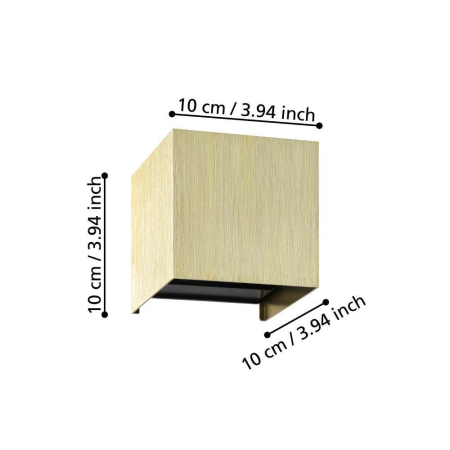 Aplica EGLO Valmontone 901091 LED 2X1,5W 3000K 400lm 220-240V,50/60Hz L 100mm x H 100mm aluminiu alama periata sticla transparenta IP20 [1]