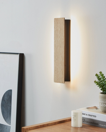 Aplica EGLO Zubialde 900325 LED 12W 3000K 1550lm 220-240V,50/60Hz L 360mm x H 80mm otel/lemn negru/maro  IP20 [1]