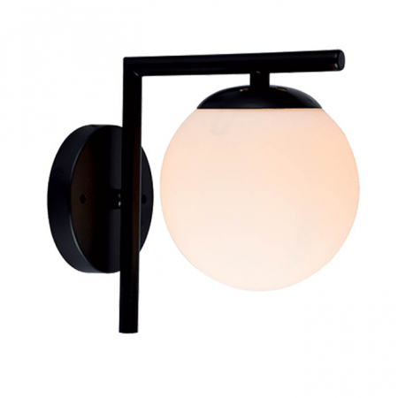 Moderne - Aplica Elmark Rita, negru mat, sticla, 1XE27, 955RITA1W/WHBL