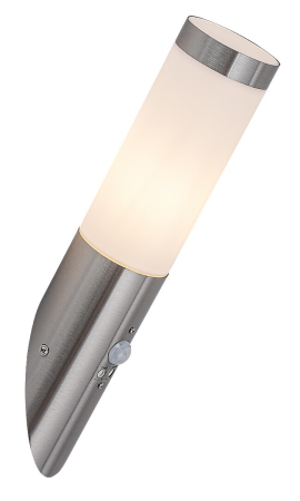 Aplice - Aplica exterior cu senzor Rabalux Inox Torch E27 metal satin chrome stil modern, IP44 8266