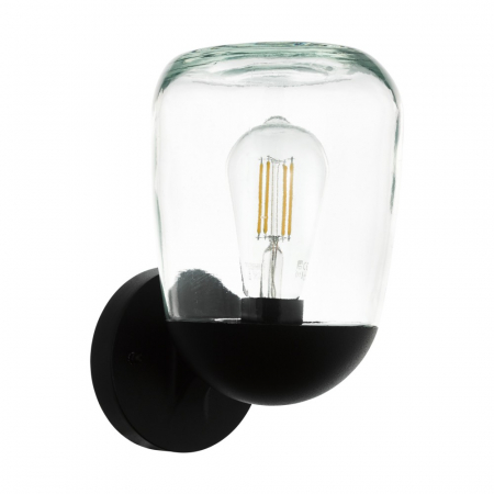 ILUMINAT EXTERIOR - Aplica exterior EGLO DONATORI 98701, E27 1X60W IP44, Sticla, Negru