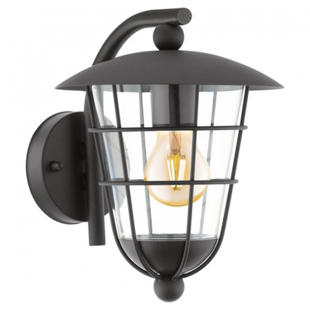 BLACK FRIDAY 2024 - Aplica exterior EGLO PULFERO 94841, E27 1x60W, Otel zincat/Negru