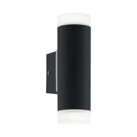 ILUMINAT EXTERIOR - Aplica exterior EGLO Riga, GU10-LED, 2x5W, 400lm, 3000k, Otel zincat, Negru - 96505