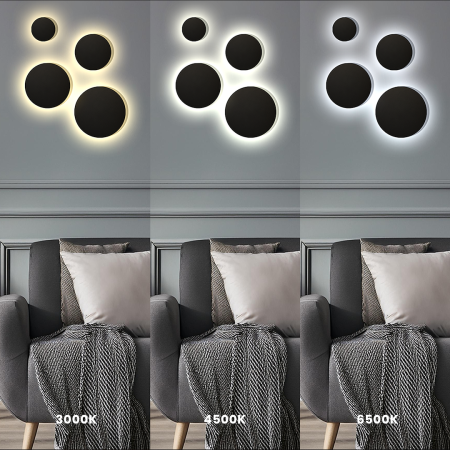 Aplică exterior Milagro Disk  18W 1900lm 3000K / 4500K / 6500K 230V/50Hz Black Policarbonat IP65 [5]