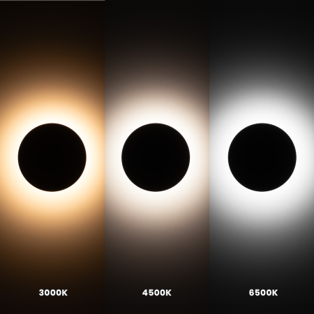 Aplică exterior Milagro Disk  18W 1900lm 3000K / 4500K / 6500K 230V/50Hz Black Policarbonat IP65 [4]