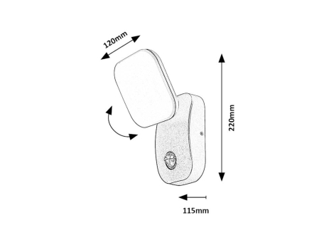 Aplica exterior Rabalux Odiel LED 12W 850lm 3000K aluminiu plastic negru alb IP44 [7]