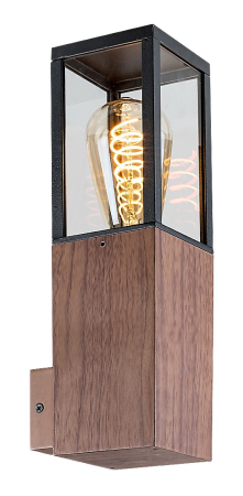Aplica exterior Rabalux Wales E27 1x MAX 60W  aluminiu sticlă stejar IP44 [2]