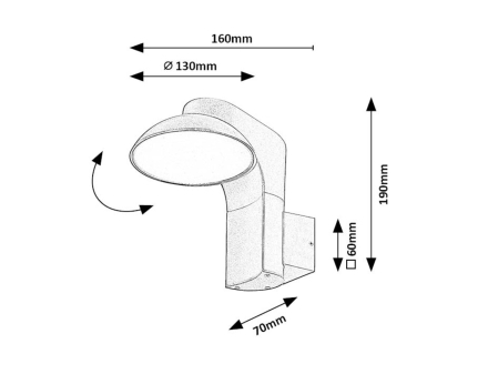 Aplica exterior Rabalux Wengen LED 12W 790lm 3000K aluminiu plastic negru alb IP54 [9]