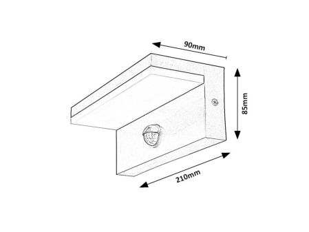 Aplica exterior Rabalux Zaragoza LED 9W 800lm 2700, 4000, 6500K plastic plastic negru alb IP54 [13]