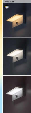 Aplica exterior Rabalux Zaragoza LED 9W 800lm 2700, 4000, 6500K plastic plastic negru alb IP54 [10]
