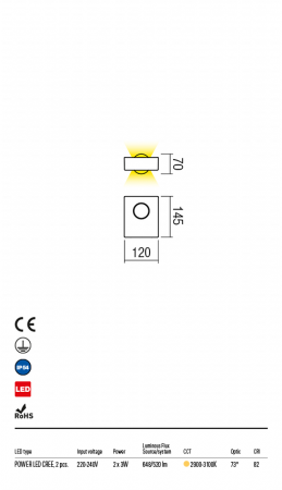 Aplica exterior REDO ERIS 9569 LED 6W 520lm 3000K CRI82 Aluminiu Alb mat  IP54 [1]