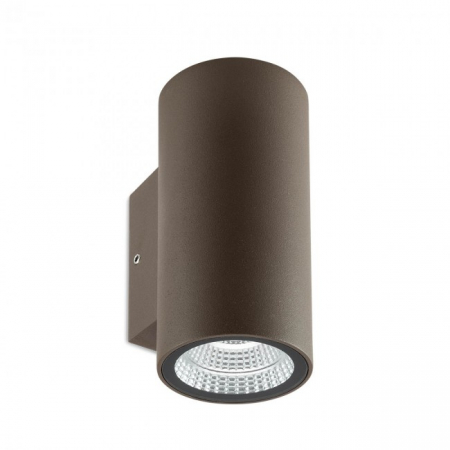 Aplica exterior Redo RAM 90080 LED 2x3W h128 Ø58.5 540lm 3000K IP65 Nedimabil Maro Inchis