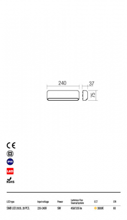 Aplica exterior Redo SAPO 90071 LED 5W h75 Ø 335lm 3000K IP65 Nedimabil Alb [1]