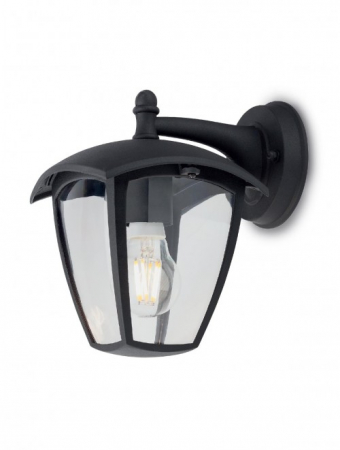 ILUMINAT EXTERIOR - Aplica exterior SMARTER EDMOND 9155 E27 1x28W Aluminiu Turnat Negru mat IP44
