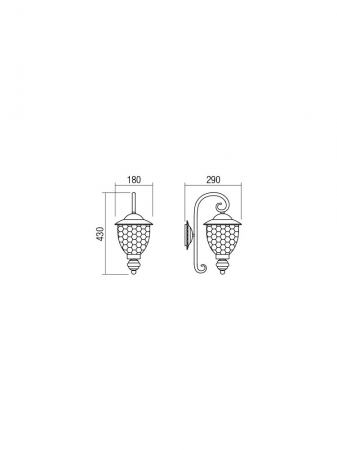 Aplica exterior SMARTER MATERA 9600 E27 1x42W Metal Negru/Patina Cupru IP33 [1]