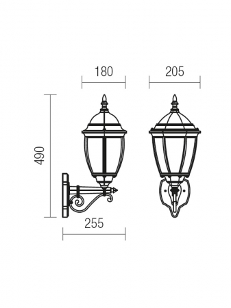 Aplica exterior SMARTER SEVILLA 9604 E27 1x42W Aluminiu Turnat Negru antic/patina aur IP44 [1]