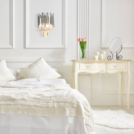 Aplică Milagro Aspen  2xE14 40W   230V/50Hz Chrome Metal & Cristal IP20 [4]