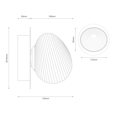Aplica Milagro Bolla LED 3W 281lm 3000K 230V Gold Metal & Sticla IP20 [4]