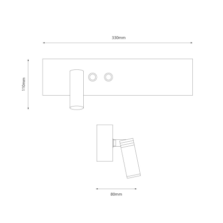 Aplica Milagro Resort LED 10W+3W 1040lm 4000K 230V Black Metal & Plastic IP20 [4]