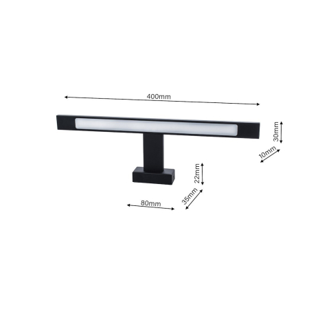 Aplica Milagro Shine LED 7W 490lm 4000K 230V Black Metal & Acril IP44 [6]