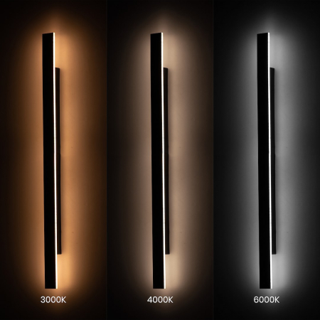 Aplica Milagro Wow II  20W 2400 lm variabilă 3000K / 4000K / 6000K 230V/50Hz Black Metal & Acril IP54 [5]