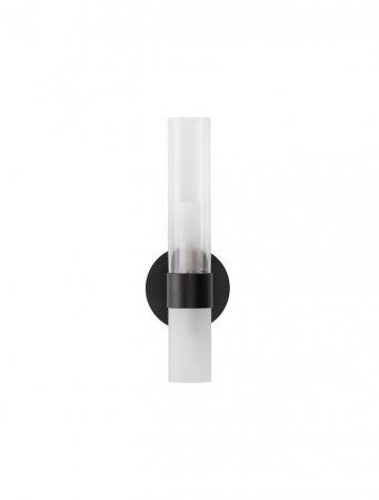 Aplica Nova Luce CENTURY G9 1x5W   Matt Black Metal Clear & Frost Glass IP20