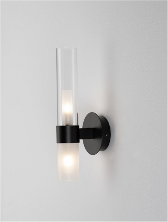 Aplica Nova Luce CENTURY G9 1x5W   Matt Black Metal Clear & Frost Glass IP20 [2]