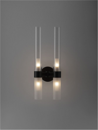 Aplica Nova Luce CENTURY G9 4x5W   Matt Black Metal Clear & Frost Glass IP20 [2]