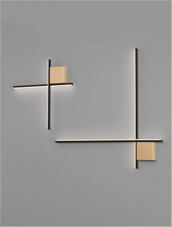 Aplica Nova Luce CROSS 9006085 LED 15W 3000K 881lm Sandy Black Aluminium Brush Gold   Triac Dimmable IP20 [7]