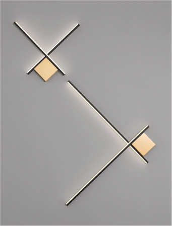 Aplica Nova Luce CROSS 9006085 LED 15W 3000K 881lm Sandy Black Aluminium Brush Gold   Triac Dimmable IP20 [8]