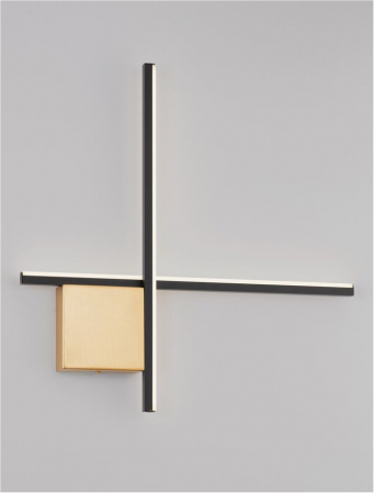 Aplica Nova Luce CROSS 9006085 LED 15W 3000K 881lm Sandy Black Aluminium Brush Gold   Triac Dimmable IP20 [3]