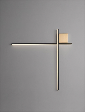 Aplica Nova Luce CROSS 9006087 LED 20W 3000K 1359lm Sandy Black Aluminium Brush Gold Triac Dimmable IP20 [3]