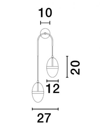Aplica Nova Luce EGNA 9009283 LED 24W 3000K 2704lm Gold & Black Metal Cognac & Opal Glass   IP20 [8]