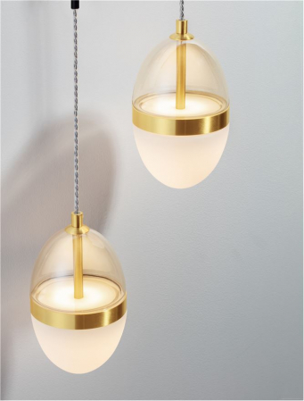 Aplica Nova Luce EGNA 9009283 LED 24W 3000K 2704lm Gold & Black Metal Cognac & Opal Glass   IP20 [7]