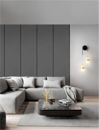 Aplica Nova Luce EGNA 9009283 LED 24W 3000K 2704lm Gold & Black Metal Cognac & Opal Glass   IP20