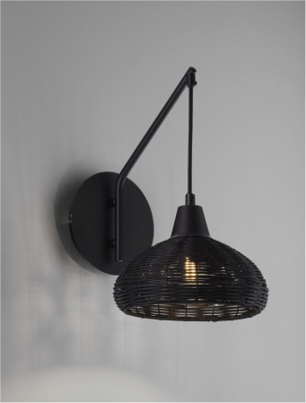 Aplica Nova Luce FADO 9586530 E27 1x12W    Black Rattan Black W ire & Base   IP20 [3]