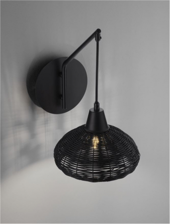 Aplica Nova Luce FADO 9586530 E27 1x12W    Black Rattan Black W ire & Base   IP20 [4]