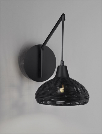 Aplica Nova Luce FADO 9586530 E27 1x12W    Black Rattan Black W ire & Base   IP20 [2]