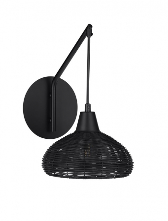 Aplica Nova Luce FADO 9586530 E27 1x12W    Black Rattan Black W ire & Base   IP20 [1]