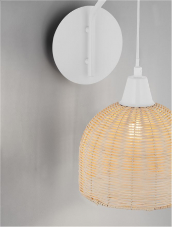 Aplica Nova Luce FADO 9586531 E27 1x12W    Natural Rattan White W ire & Base   IP20 [5]