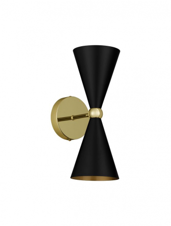 ILUMINAT - Aplica Nova Luce GALA E14 2x5W   Matt Black & Gold Metal IP20