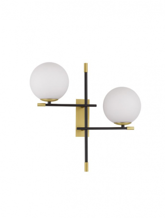 Aplica Nova Luce GIT G9 2x5W   Matt Black & Gold Metal Opal Glass IP20