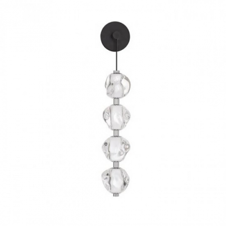 ILUMINAT - Aplica Nova Luce IFOS 9186810 Sandy Black & Chrome Metal & Clear Acrylic LED 17W 1343lm 3000K IP20