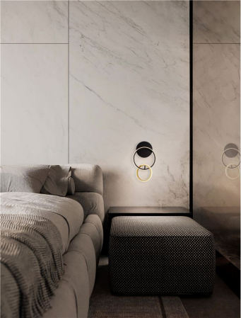 Aplica Nova Luce IMAR 9001109 Triac Dimmable Sandy Black & Gold Steel & Aluminium LED 15W 762lm 3200K IP20 [1]